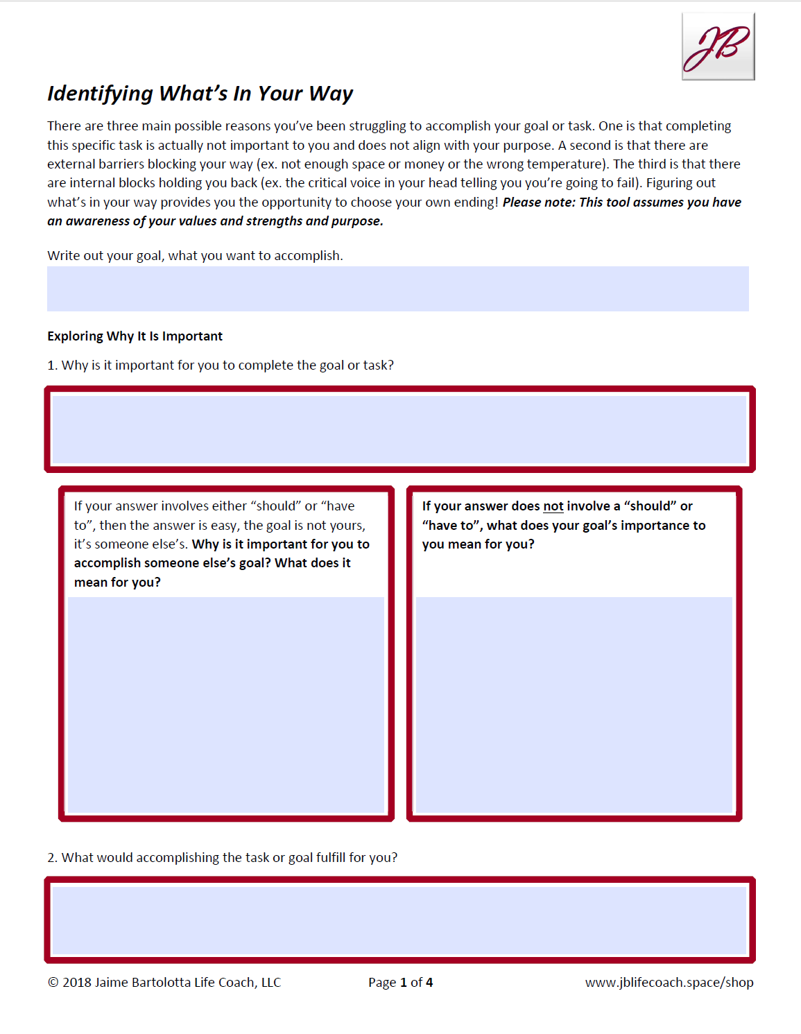 Identifying What's In Your Way - D, IB