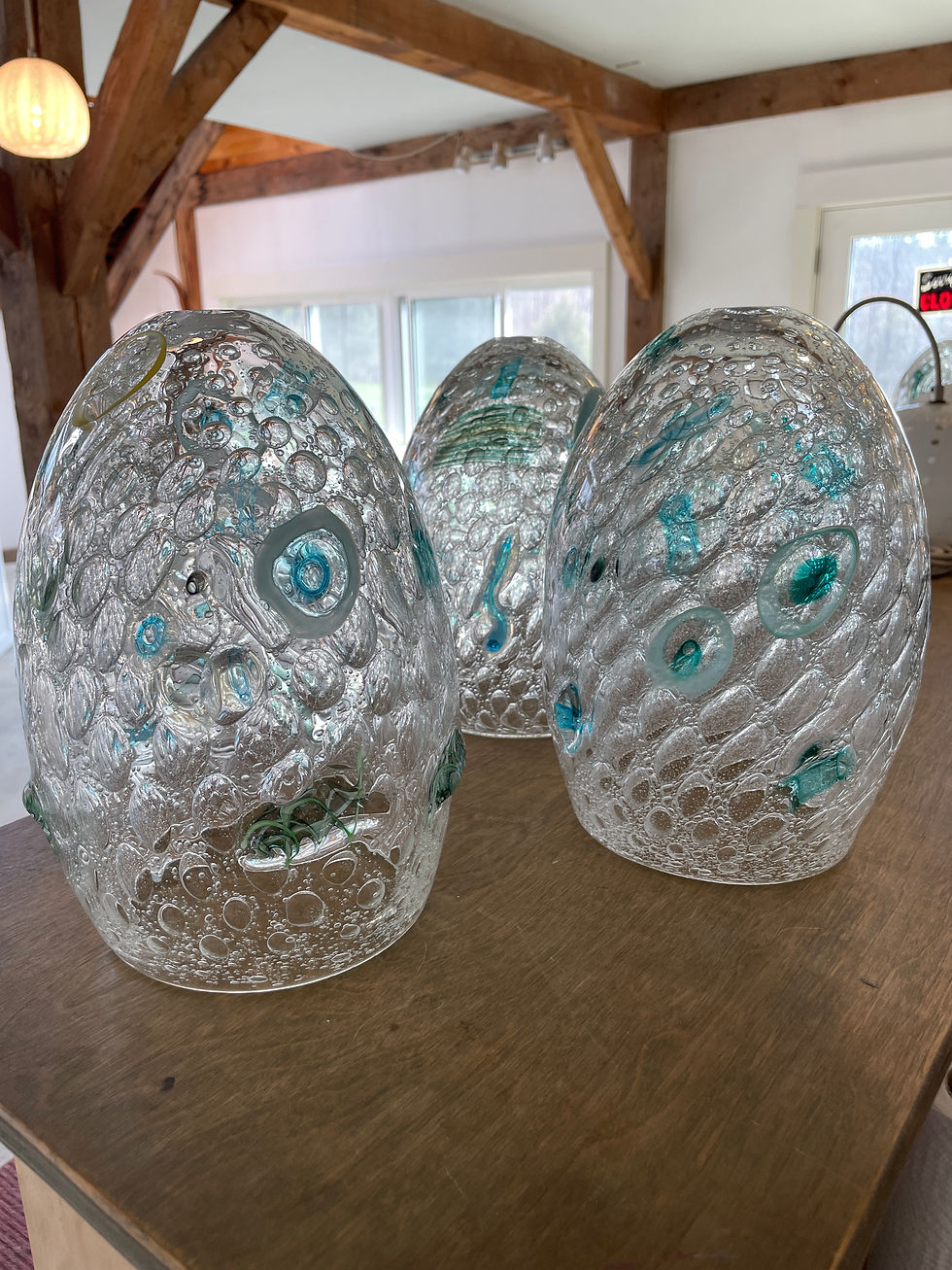 Thumbnail: Teal Turquoise Mosaic Pendant Lights