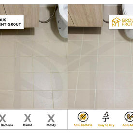Before and after grouting services done by Grout Pro-Tech