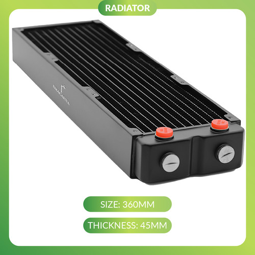 greenDRACAENA 45mm/1.77 inch Thick Computer Radiator, Dual G1/4 Thread ...