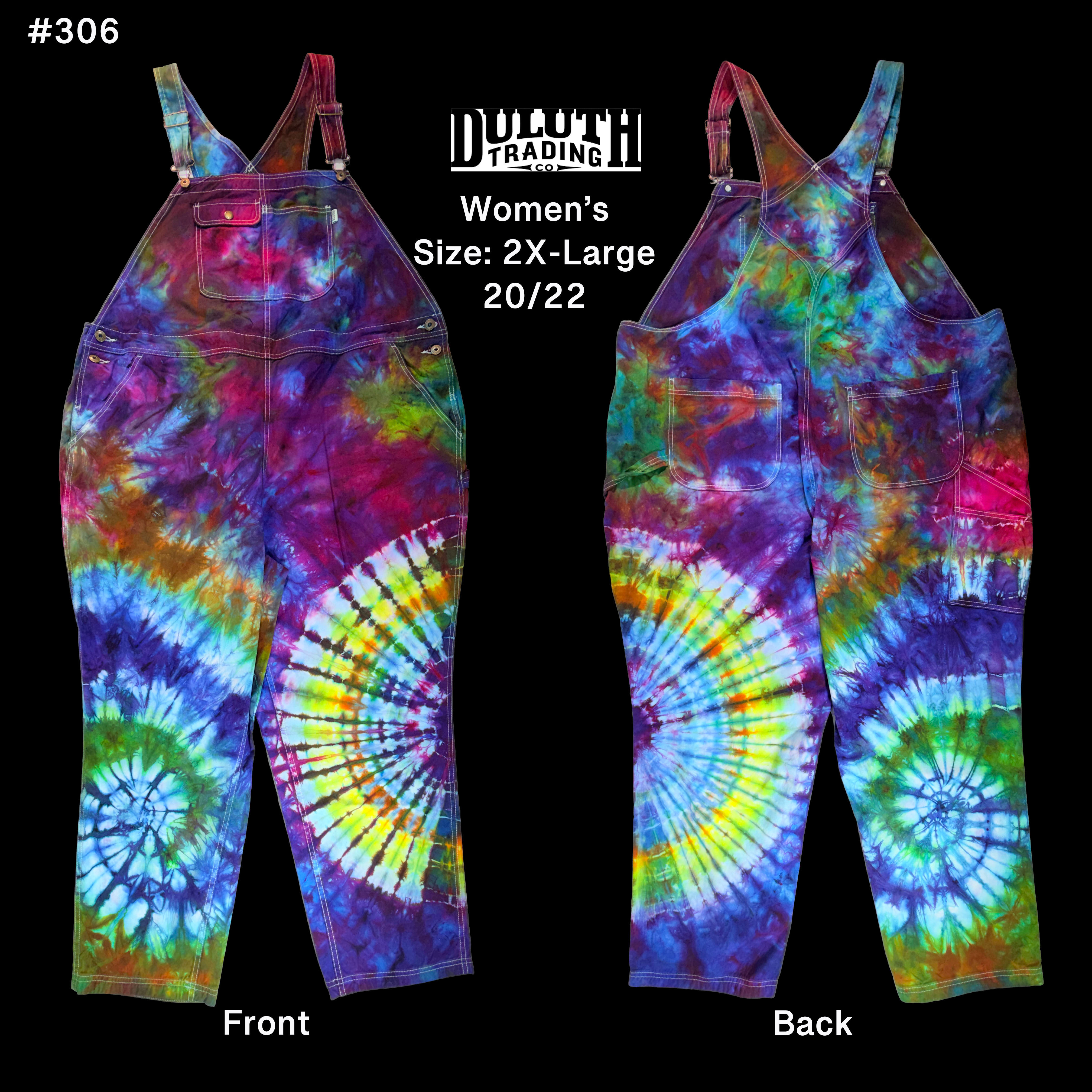 Women's 2XL Multi Color Bib overalls