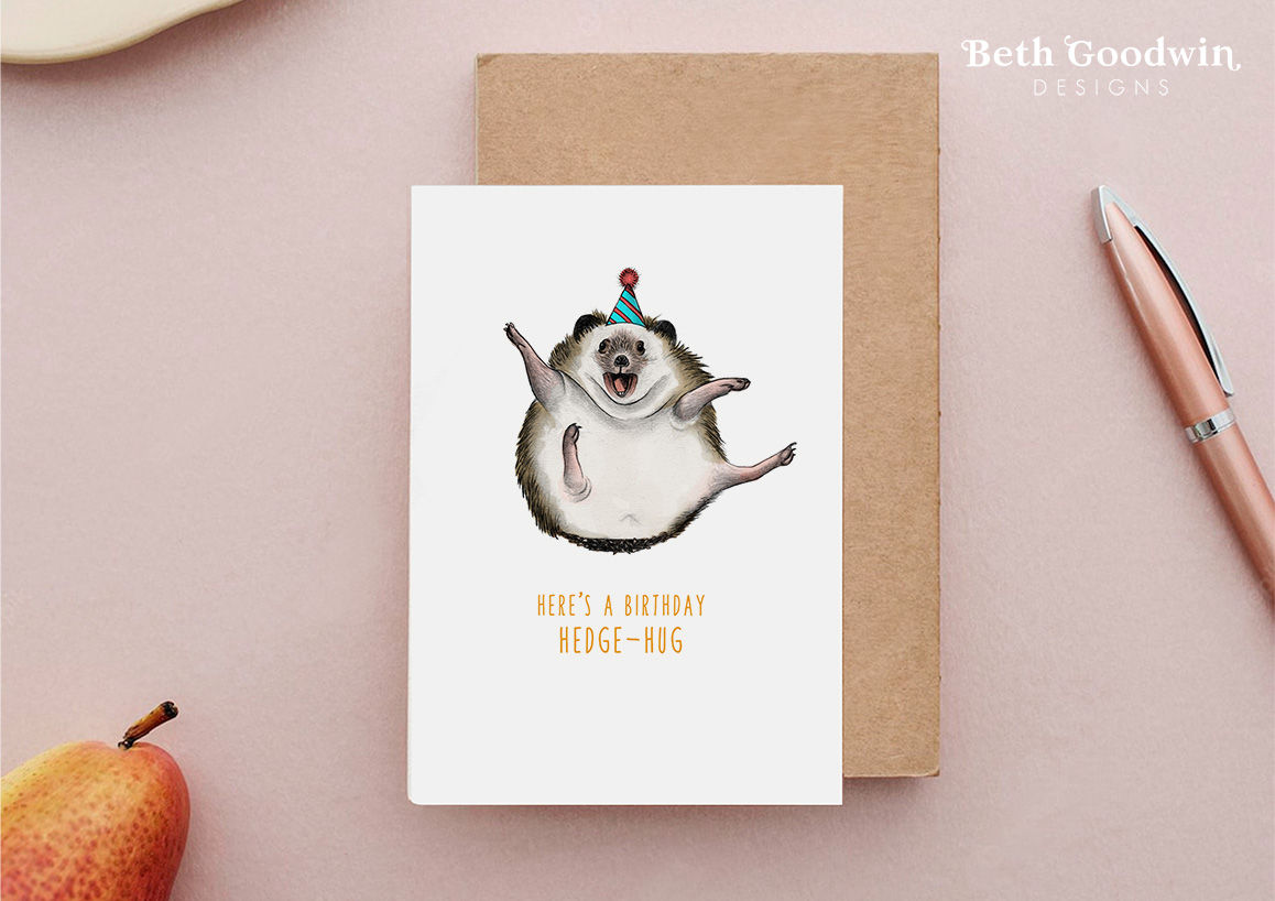 Hedgehog Birthday Card