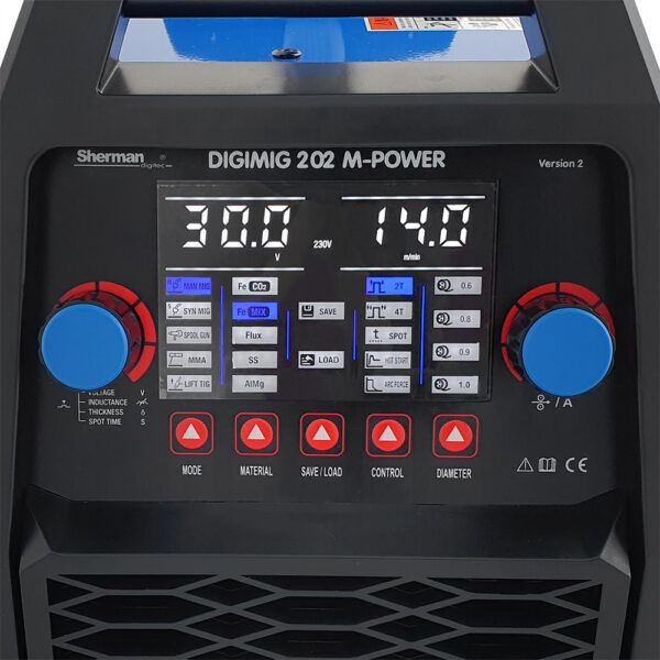 Thumbnail: Sherman DIGIMIG 202 M-POWER Synergic 200A Welder Inverter MIG ARC TIG Lift