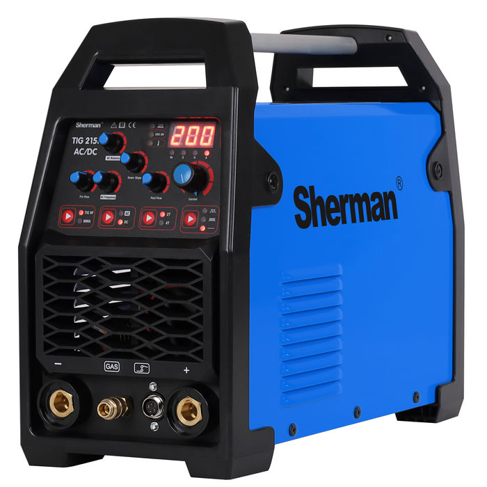 Sherman TIG 215P AC/DC Pulse Inverter Welder 200A IGBT HF MMA Aluminum 230V