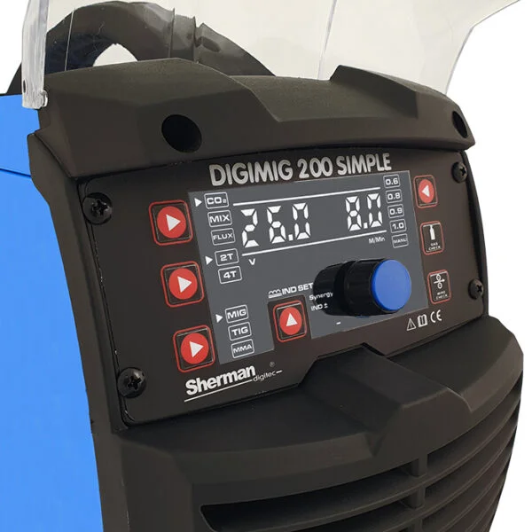Thumbnail: Sherman DIGIMIG 200 SIMPLE Synergic Inverter Welder MIG MMA TIG Lift Brazing