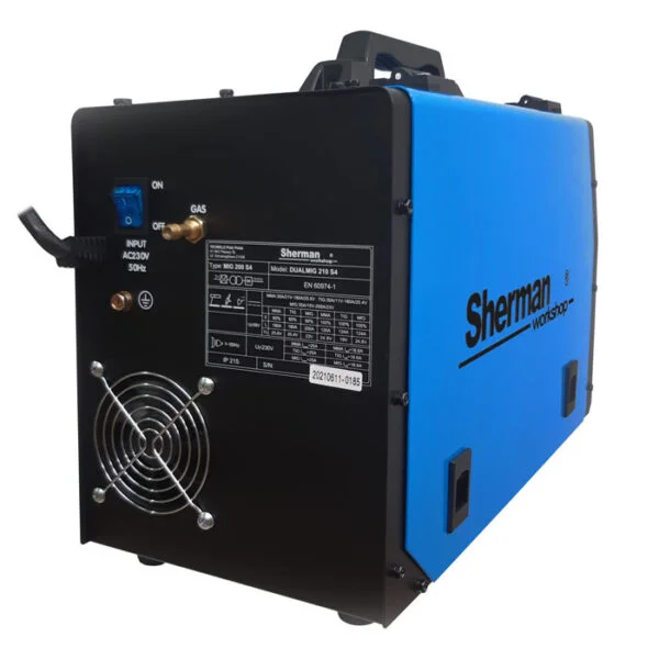 Thumbnail: Sherman DUALMIG 210 S4 Welder Inverter MMA DC TIG Lift 230V 200A/60% 2R