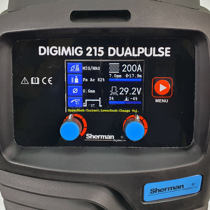 Thumbnail: Sherman DIGIMIG 215 DUALPULSE Synergic Welder Inverter MIG MMA TIG  2T/4T VRD 4R