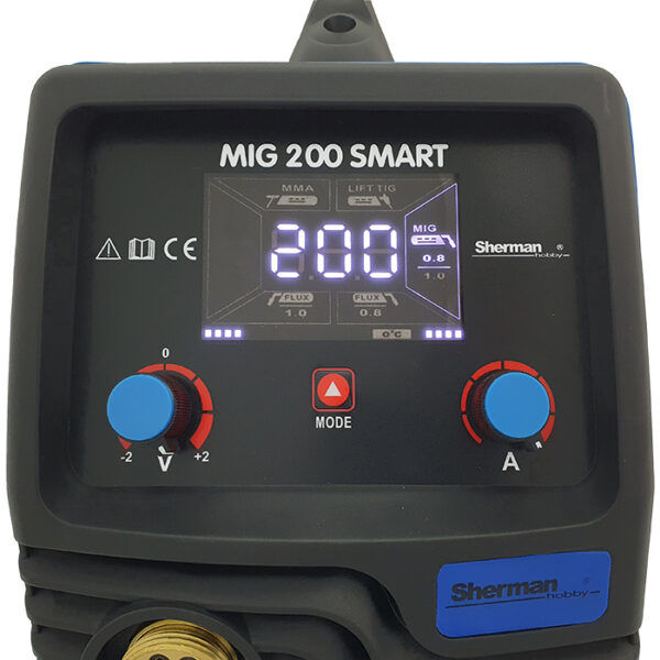 Thumbnail: Sherman MIG 200 SMART with Wheels & Shelf 200Amp Welder Inverter Welding MMA