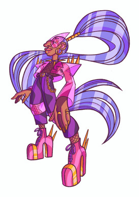 Character design for a queer, cyberpunk avatar creator