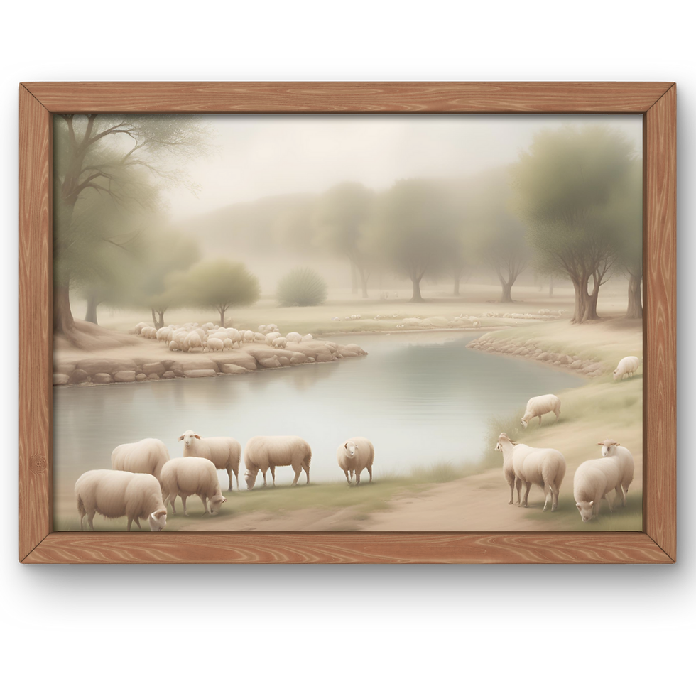 Psalm 23 Pastures II Art Print