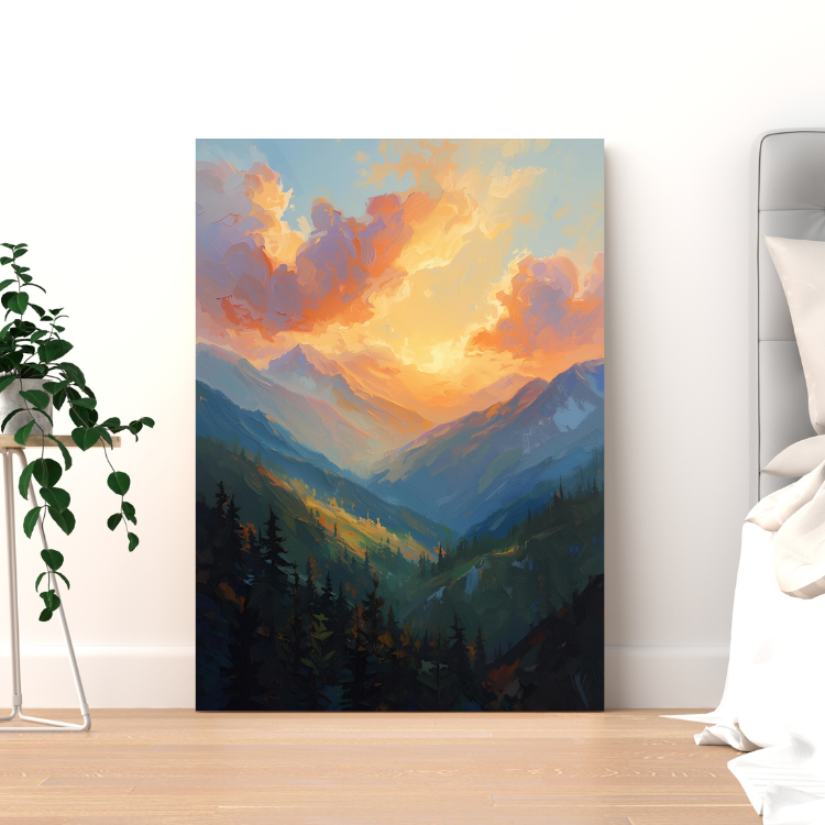 Heavenly Light on the Mountain Art Print