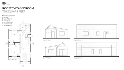 Urban Infil Project Roost 768 SF design drawing