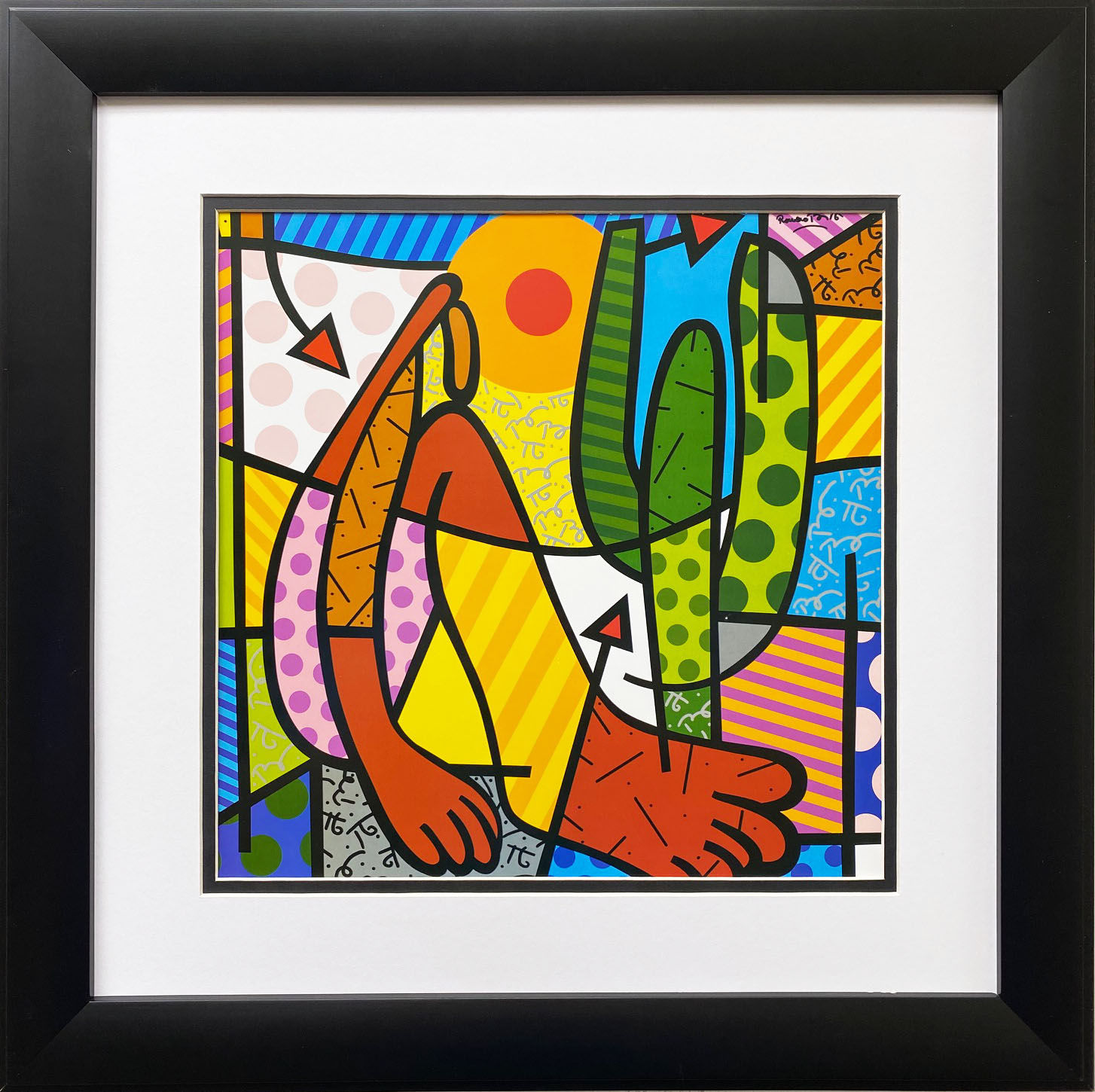 Romero Britto "Abaporu (Large)" Newly Custom FRAMED ART PRINT