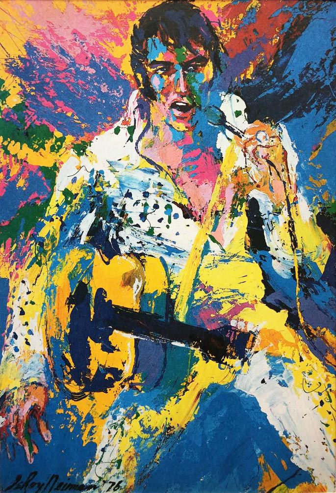 Thumbnail: LeRoy Neiman "Elvis Presley I & II" Plate Signed Custom Framed Art