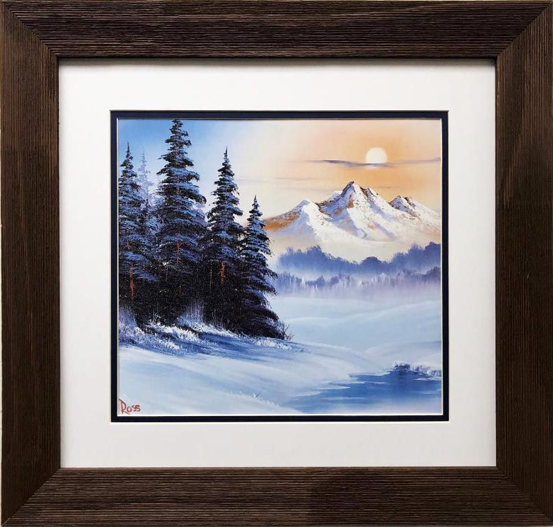 Bob Ross "Snow Blanket" CUSTOM FRAMED ART