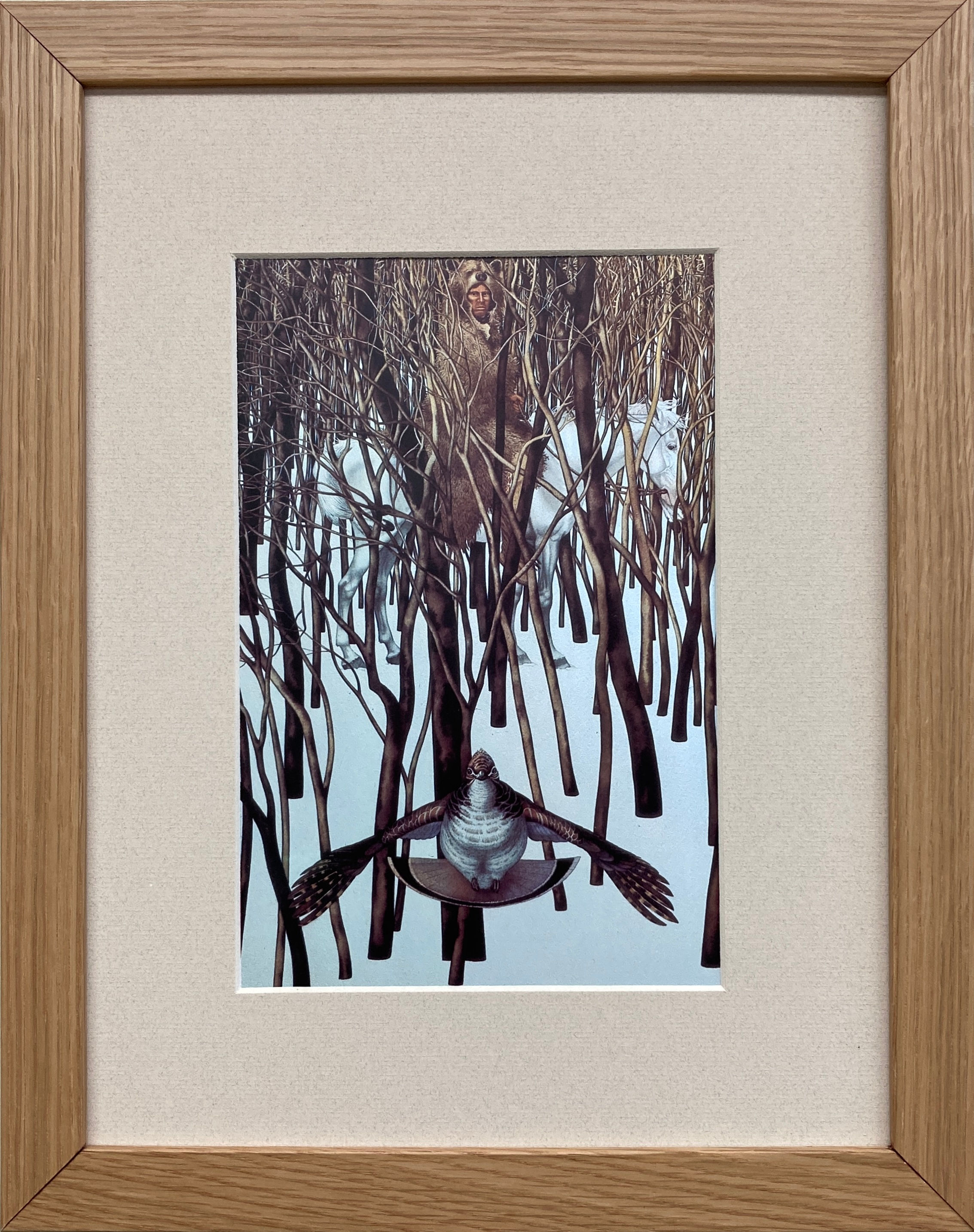 Bev Doolittle "Surprise Encounter 1976" Newly FRAMED American Art Artist Owl