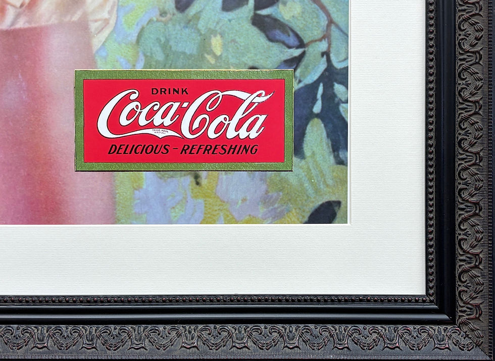 Thumbnail: Coca-Cola  "Calendar 1916"  Framed Poster Vintage Soft Drink Ad NEW