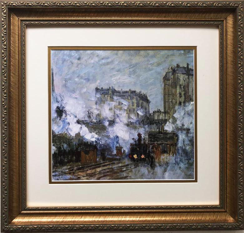 Claude Monet "Exterior of the Gare Aint-Lazare,Arrival of a Train" FRAMED Art