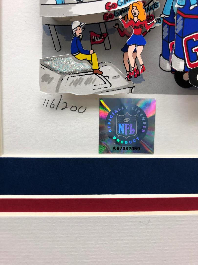 Thumbnail: Charles Fazzino "New York Giants" FRAMED Signed & # Pop Art