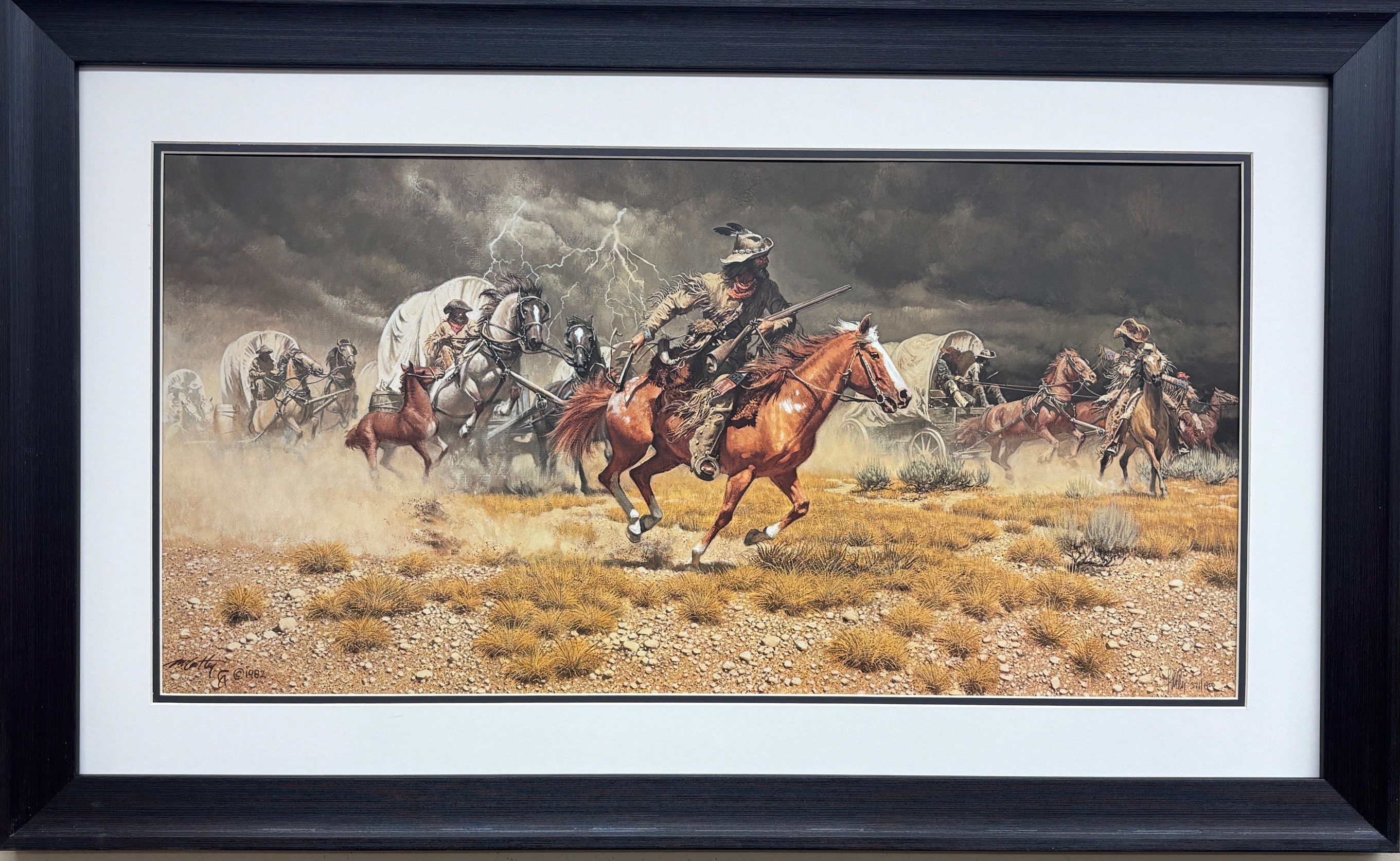Frank McCarthy "Spooked" FRAMED Art Americana Cowboy Western NEW!