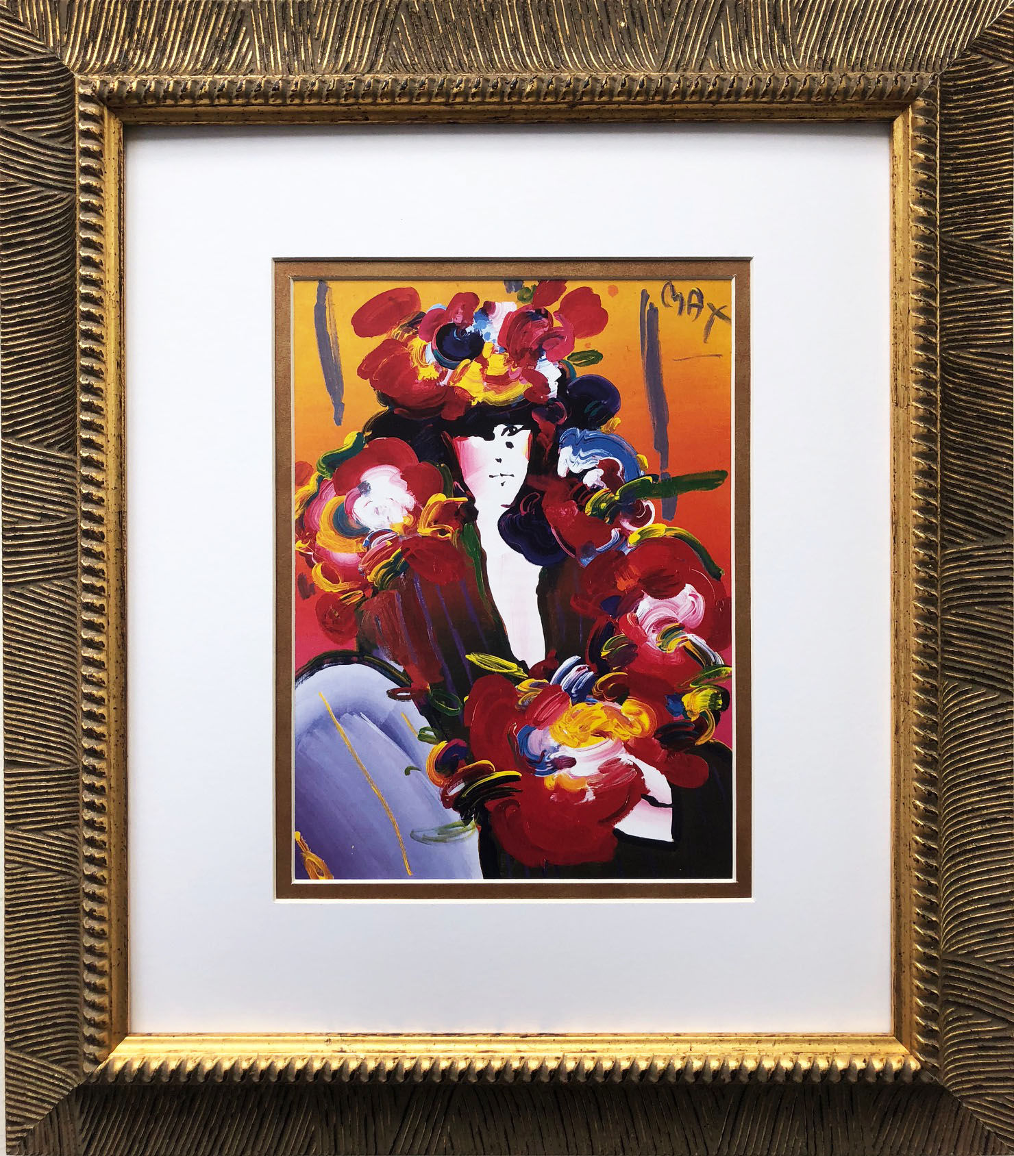 Peter Max "Brown Lady" NEWLY CUSTOM FRAMED Print Art POP psychedelic Neo