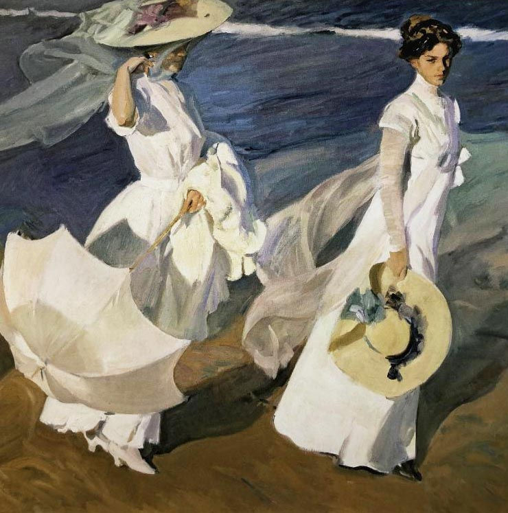 Thumbnail: Joaquin Sorolla Bastida "Strolling along the Seashore" Framed Art Print