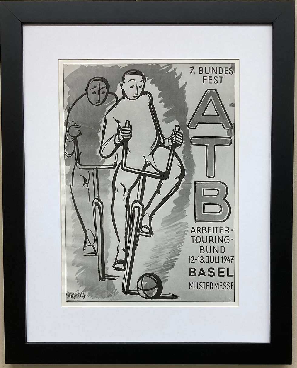 Thumbnail: Vintage  Bicycle Poster "Bike-Ball Game" (1947)  Framed Art