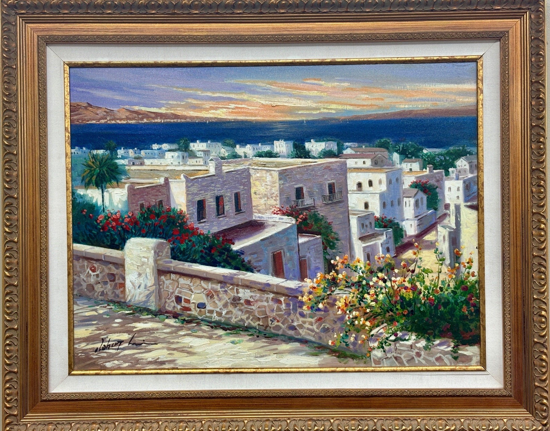 Robert Lui "Spring in Mykonos" Hand Signed Original Oil Greek Islands Art NEW