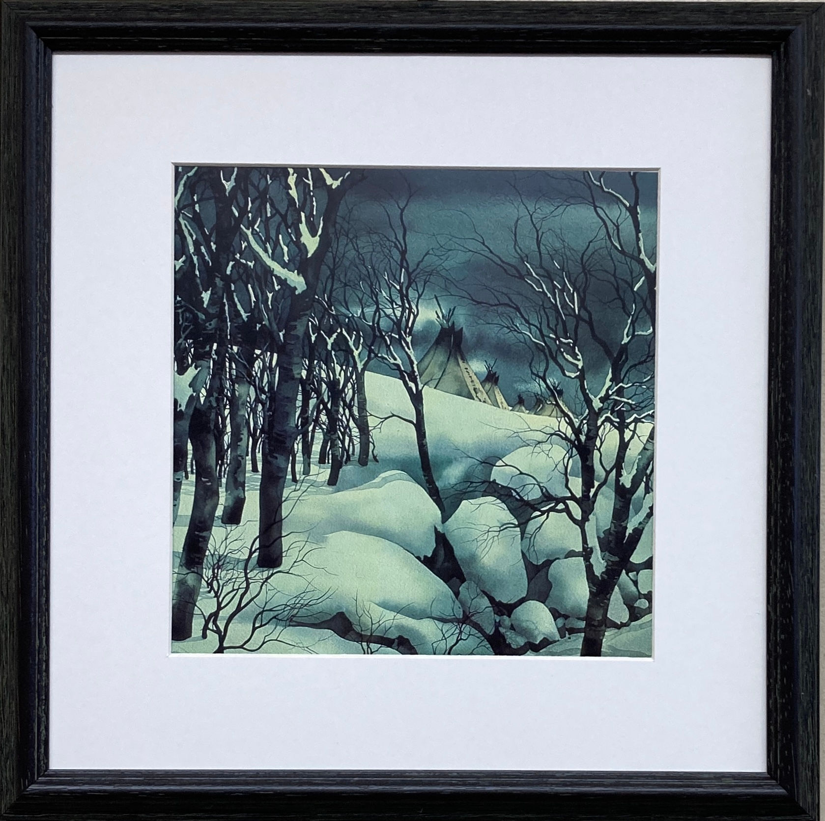 Bev Doolittle "Winter Camp 1975" Newly FRAMED American Art TeePee Snow