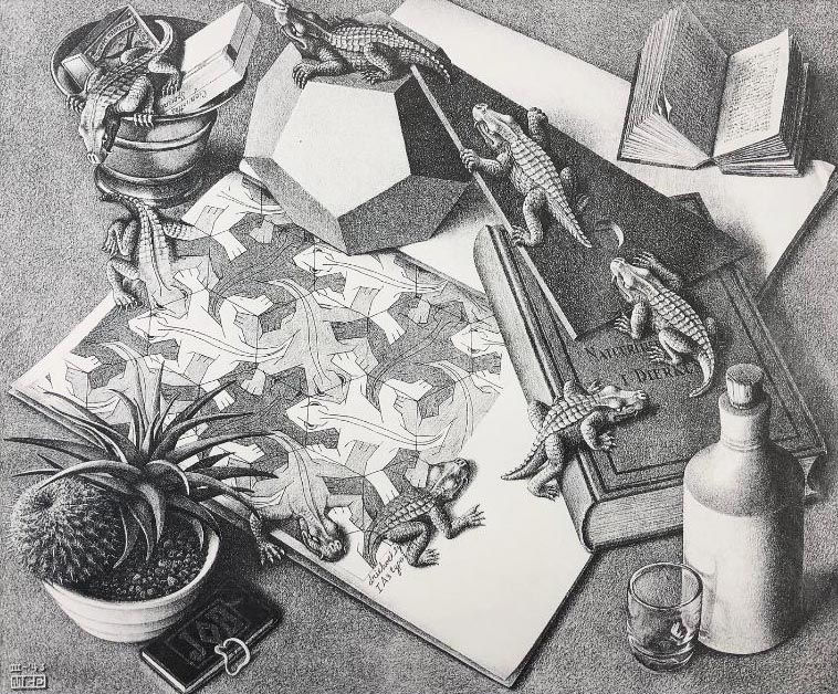 Thumbnail: M.C.Escher "Reptiles" 1943 FRAMED Art