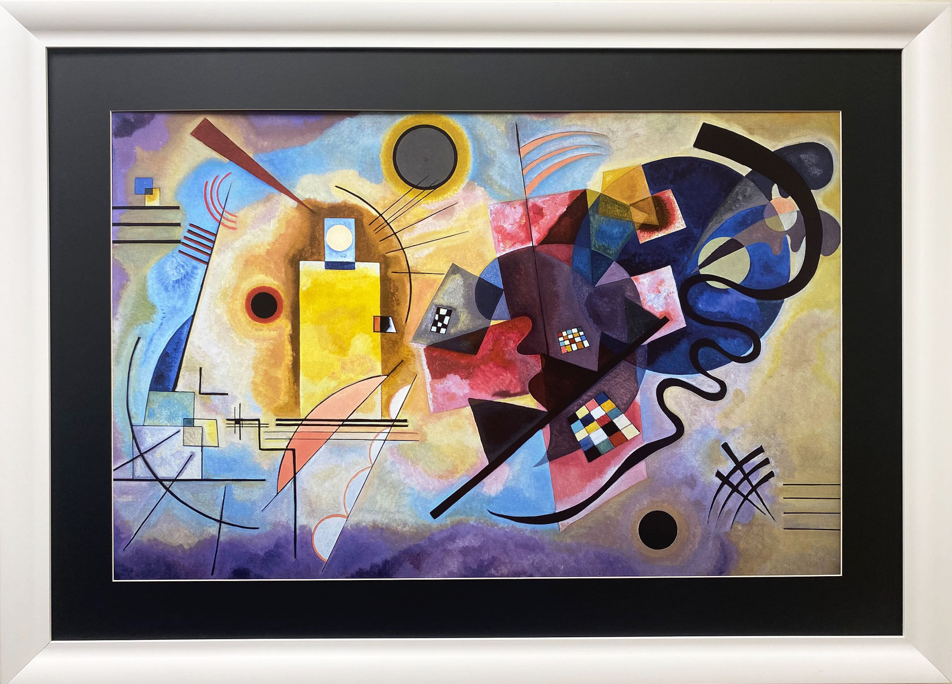 Wassily Kandinsky "Yellow, Red, Blue" Custom Framed Abstract Art NEW