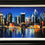 Thumbnail: Duboviy "Cityscape at Night I" CUSTOM FRAMED Israeli ART