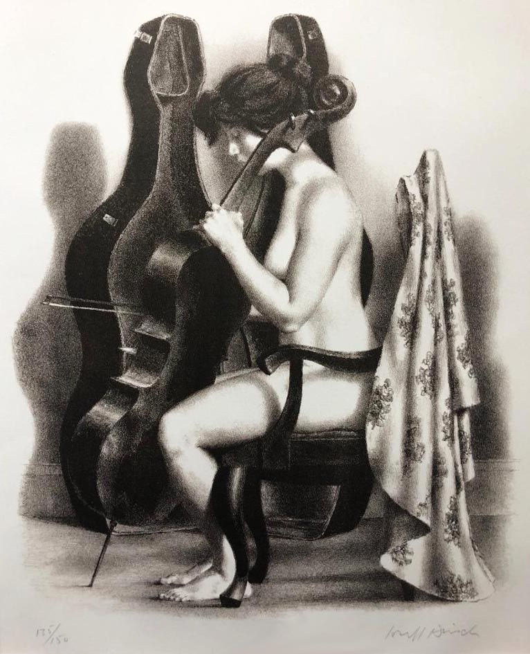 Thumbnail: Joseph Hirsch "Nude with Cello" New CUSTOM FRAMED Art