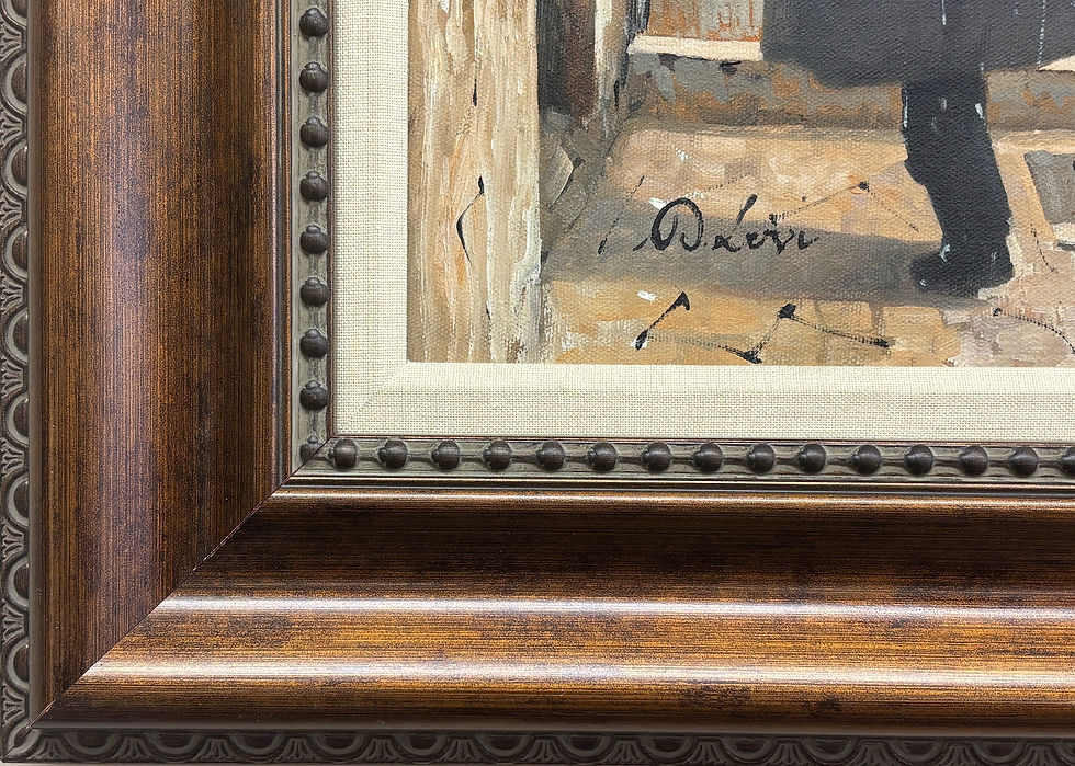 Thumbnail: David Levi "Jerusalem Stroll" Hand Signed Framed Oil Impressionist Art NEW