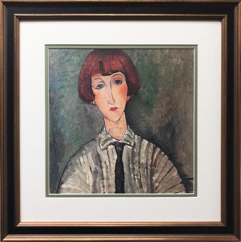 Amedeo Modigliani "Young Girl in a Striped Shirt" CUSTOM FRAMED ART