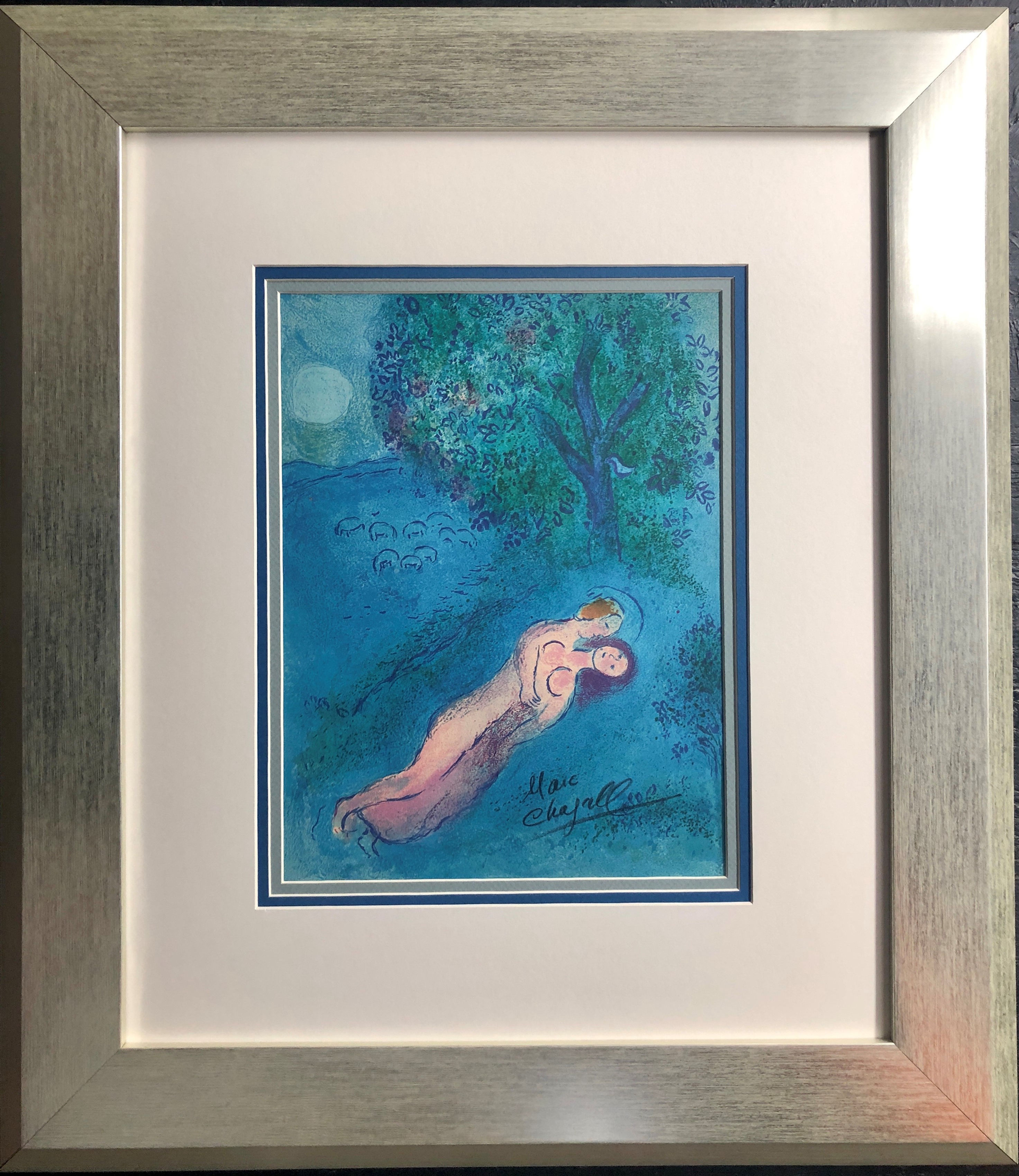 Marc Chagall "Le Lecon de Philetas" from Daphnis et Chloé Signed w/COA Framed