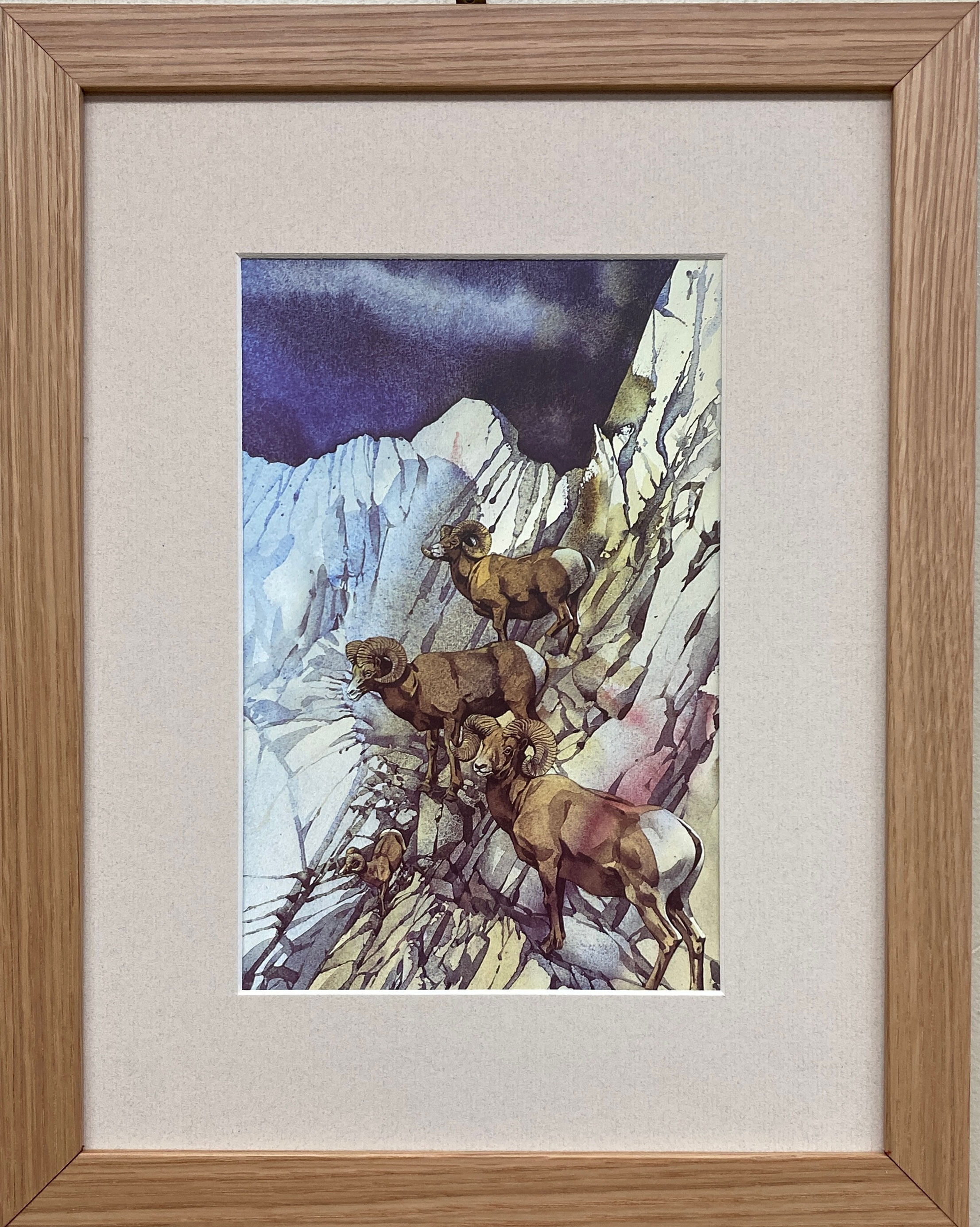 Bev Doolittle "Alpine Drifters 1973" Newly FRAMED Art Artist Mountain Goat