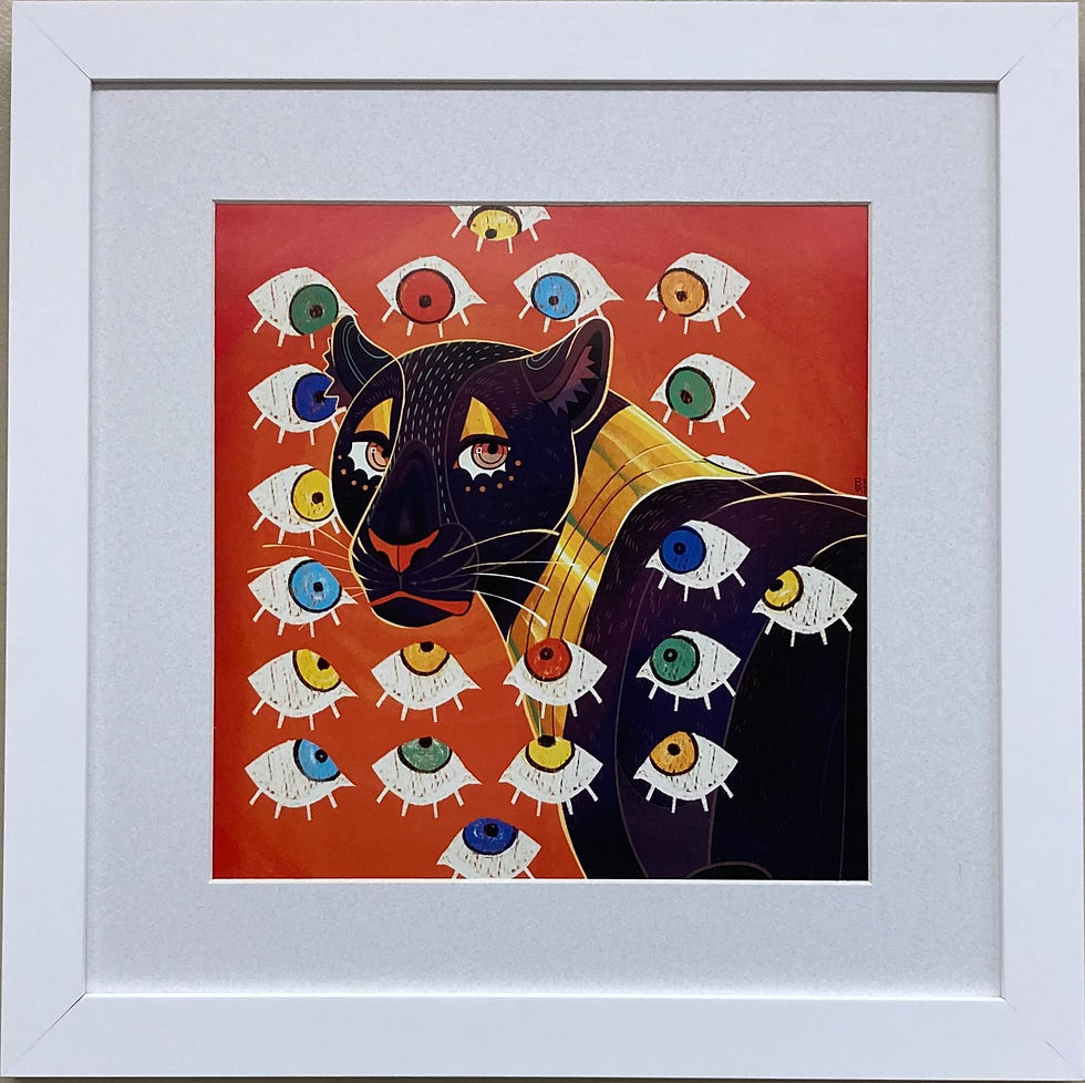 Thumbnail: Dominique Ramsay "I Always Feel Somebody's Watching Me"  Custom Framed Black Art