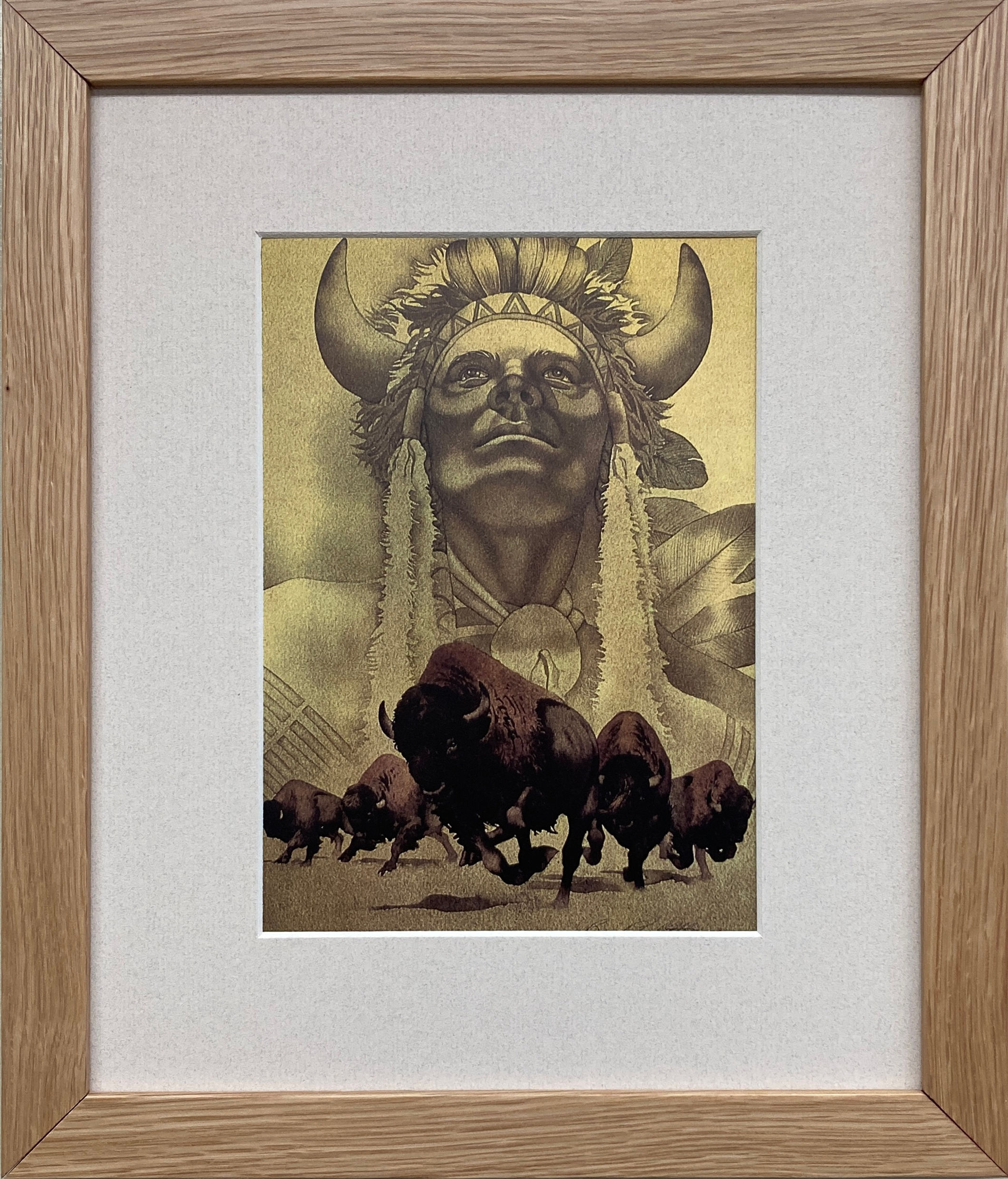 Bev Doolittle "Buffalo Brother 1976" Newly FRAMED American Art Native
