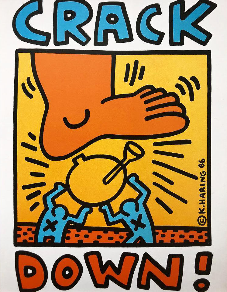 Thumbnail: Keith Haring "Crack Down!" CUSTOM FRAMED Print