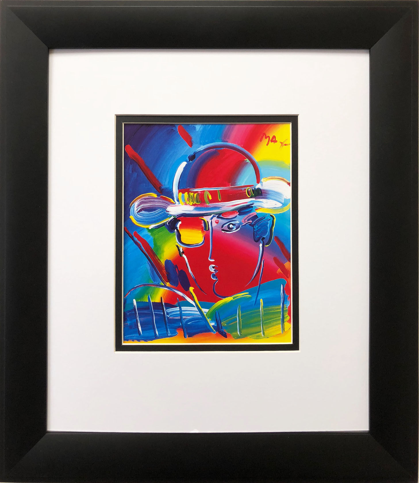 Peter Max "Zero Spectrum" CUSTOM FRAMED Print Art POP psychedelic Man Bowtie