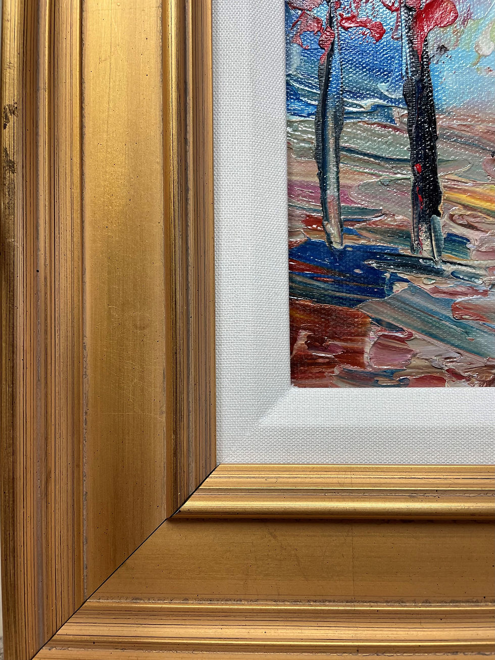 Thumbnail: Hudson Moore  "Sun Shower Stroll" Signed Original Oil Custom Framed Art Ilyayev