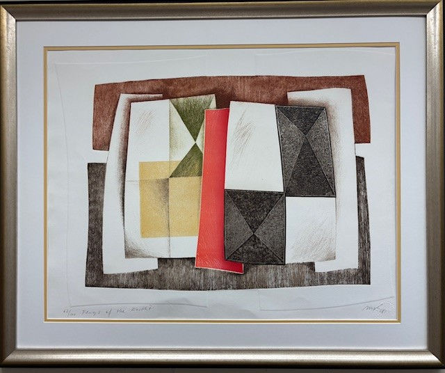 Mikulas Kravjansky "Flags of Earth II" Signed & # Etching Abstract FRAMED