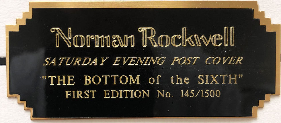 Thumbnail: Norman Rockwell "Bottom of the 6th" Stamp Limited Edition Framed Art