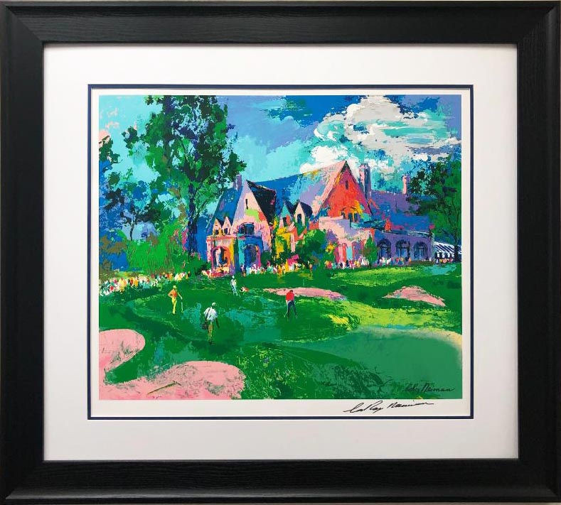 LeRoy Neiman "Winged Foot Golf" Hand Signed Custom Framed Art Serigraph