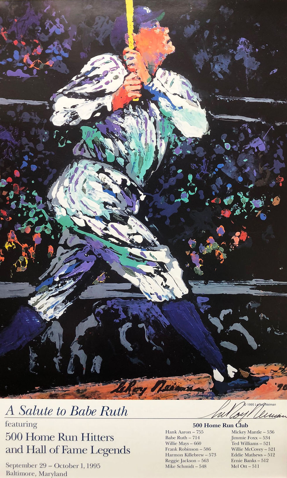 Thumbnail: LeRoy Neiman " A Salute to Babe Ruth" Hand Signed Framed Litho