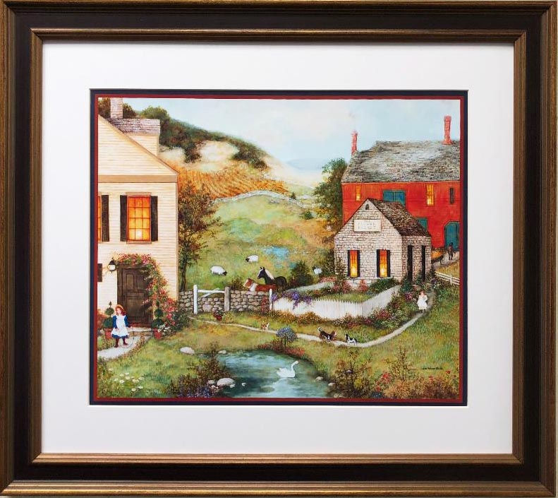 Linda Nelson Stocks "The Flower Basket" FRAMED Art