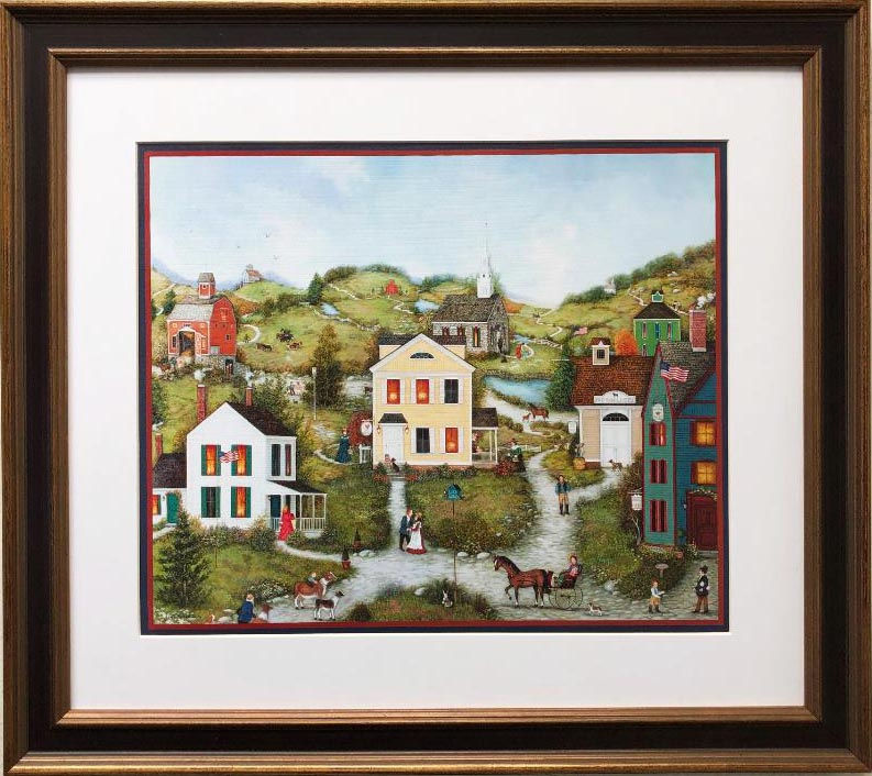 Linda Nelson Stocks "Old Dog Livery" FRAMED Art