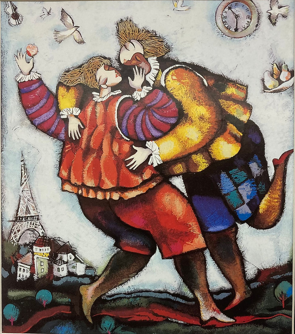 Thumbnail: MICHAEL KACHAN "The Kiss" Custom Framed New Fine Art Print lithograph