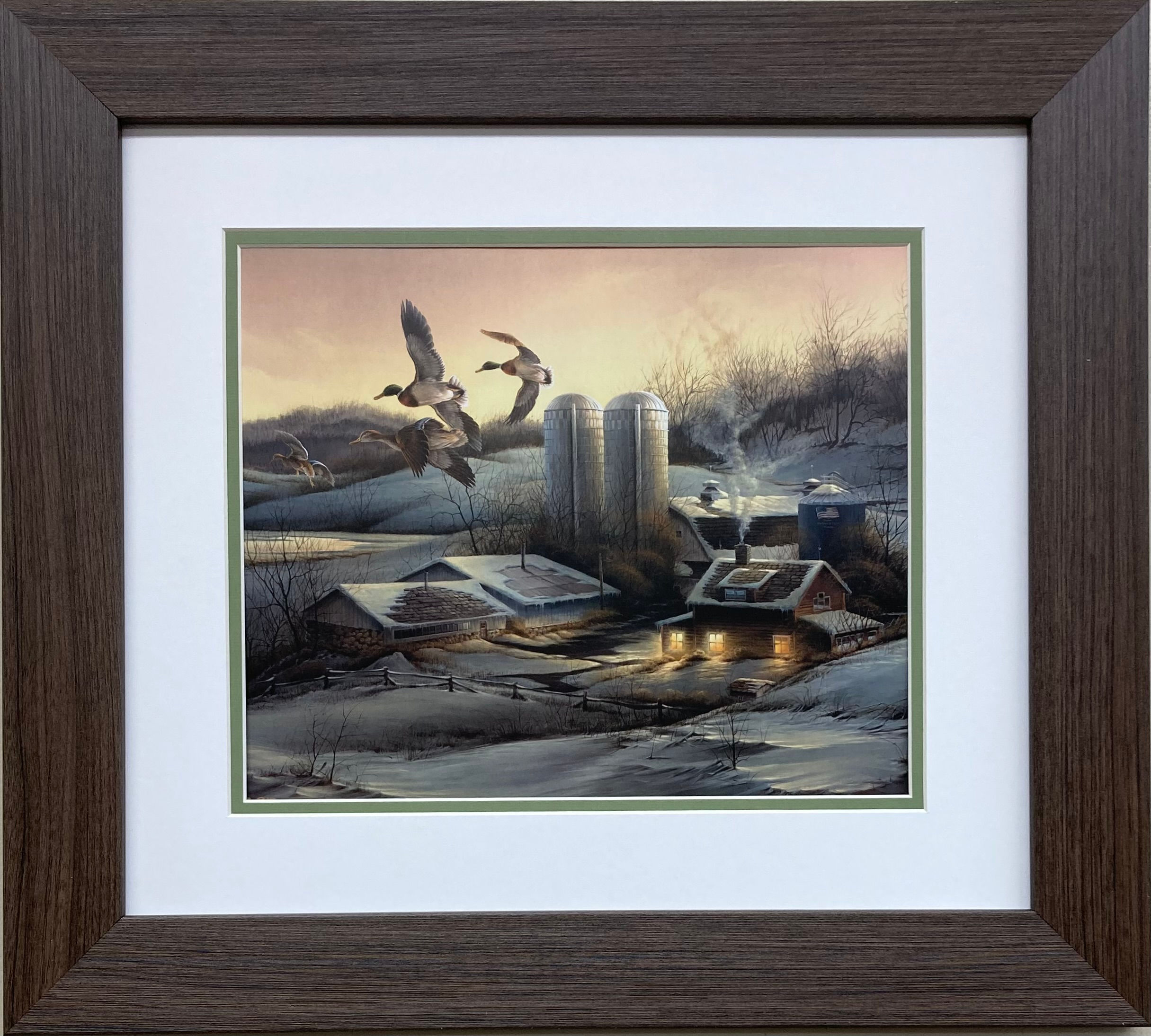 Terry Redlin "Evening Company" CUSTOM FRAMED Rural America Art Print